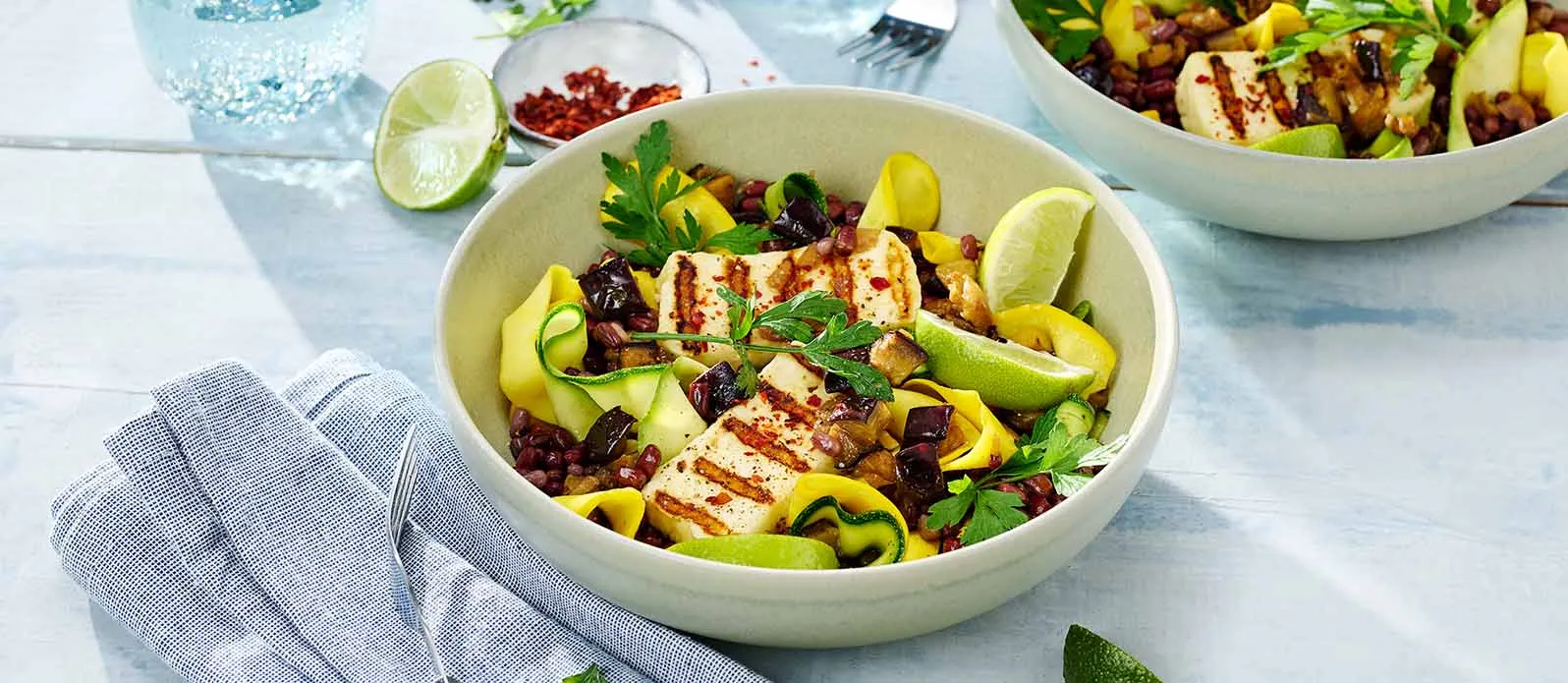 Kabak, fasulye ve patlıcan salatası