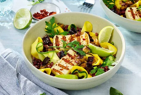 Kabak, fasulye ve patlıcan salatası
