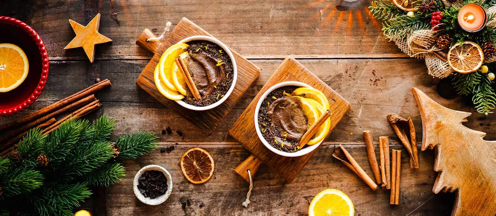 Espresso ve portakal aromalı çikolatalı mus