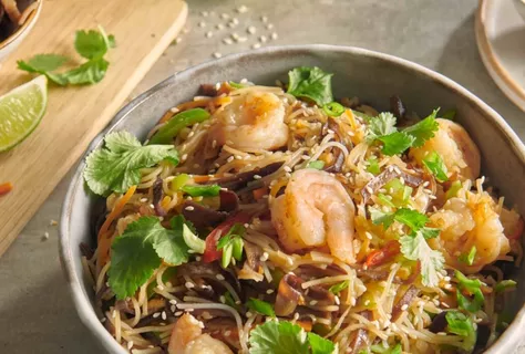 Mun mantarlı teriyaki karides