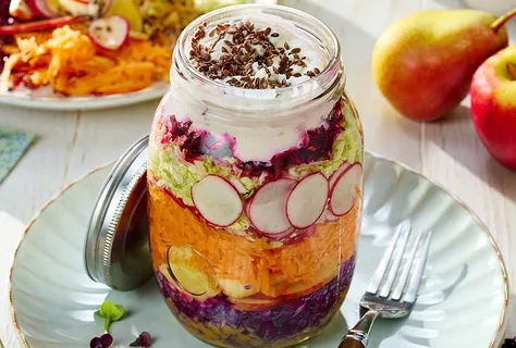 Miso soslu gökkuşağı salatası