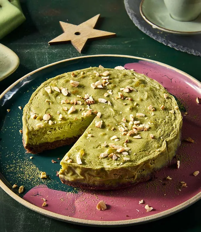 Meyve esintili matcha’lı cheesecake