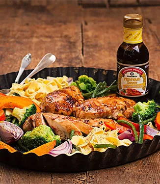 Sebzeli ve Erişteli Kavrulmuş Susamlı Teriyaki ileTavuk