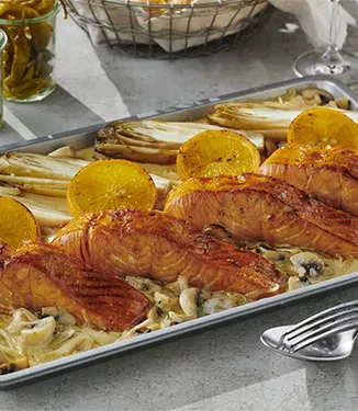 Kremalı Mantar Soslu Portakallı Somon Fileto