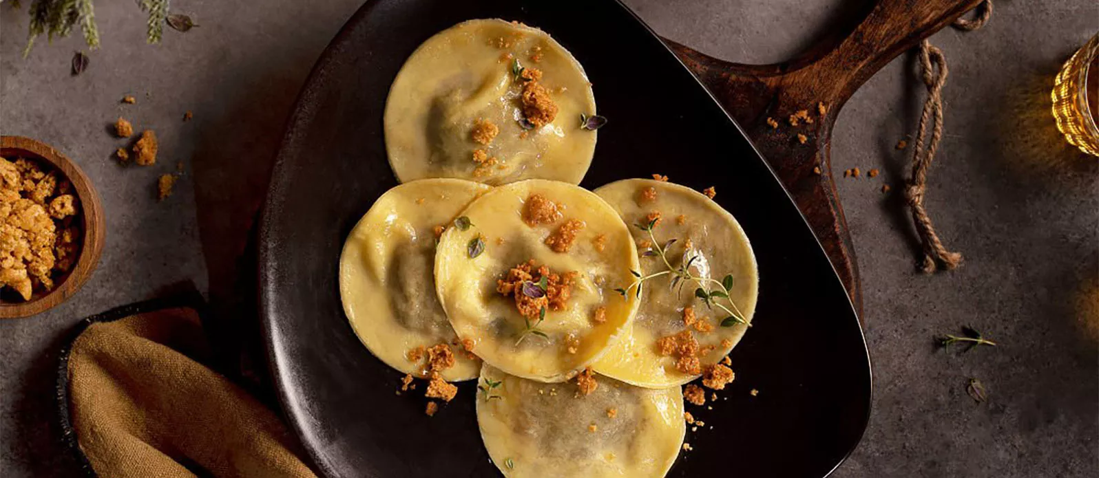 Çörek mantarlı ravioli