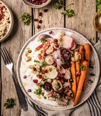 Sebzeli ve Burratalı Kuskus